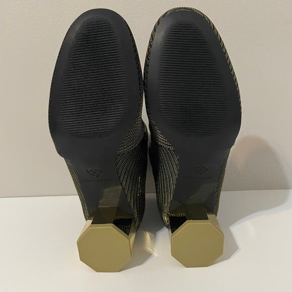 Katy Perry Diana Ankle Booties Stretch Pull On Metallic Gold Block Heels sz 7.5 - Picture 8 of 13